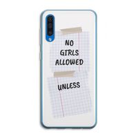 No Girls Allowed Unless: Samsung Galaxy A50 Transparant Hoesje