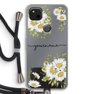 Daisies: Pixel 4a Transparant Hoesje met koord