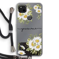 Daisies: Pixel 4a Transparant Hoesje met koord