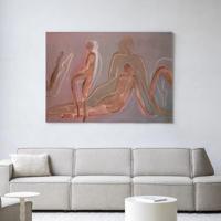 Urban Cotton Wandkleed 'Line Of Action Study' 145 x 190cm in Frame - black