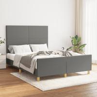 Bedframe zonder matras stof donkergrijs 140x200 cm