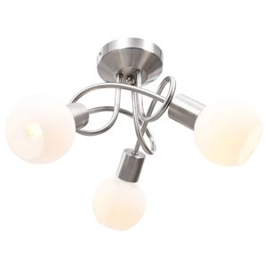 VidaXL Plafondlamp met keramieken bolvormige kappen voor 3xe14 wit