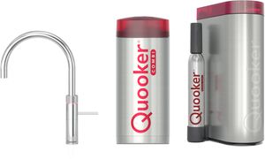 Quooker Fusion round met COMBI+ boiler en CUBE reservoir 5-in-1 kokend water kraan Chroom
