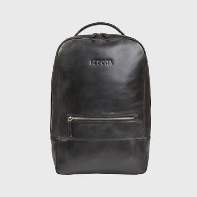 NEGOTIA Alpha Leren Laptop Rugzak Leren Rugtas 15.6 Zwart