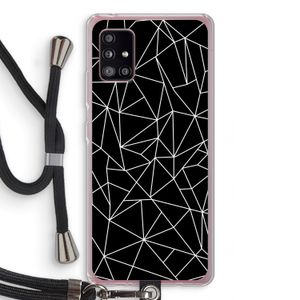 Geometrische lijnen wit: Samsung Galaxy A51 5G Transparant Hoesje met koord