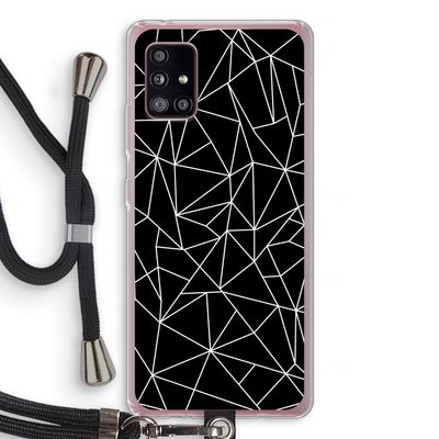 Geometrische lijnen wit: Samsung Galaxy A51 5G Transparant Hoesje met koord