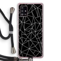 Geometrische lijnen wit: Samsung Galaxy A51 5G Transparant Hoesje met koord