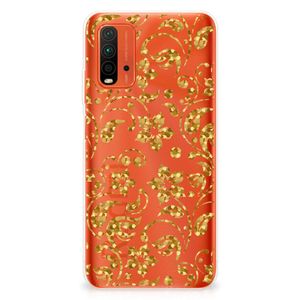 Xiaomi Poco M3 TPU Case Gouden Bloemen