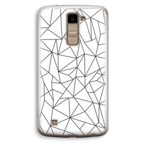 Geometrische lijnen zwart: LG K10 (2016) Transparant Hoesje