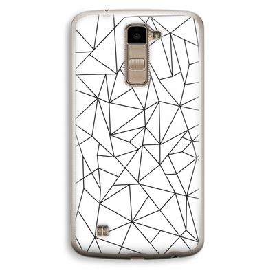 Geometrische lijnen zwart: LG K10 (2016) Transparant Hoesje