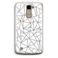 Geometrische lijnen zwart: LG K10 (2016) Transparant Hoesje