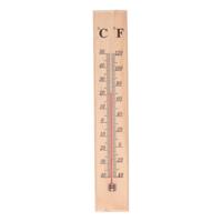 Thermometer - voor binnen en buiten - hout - 40 x 7 cm - Celsius/Fahrenheit   -