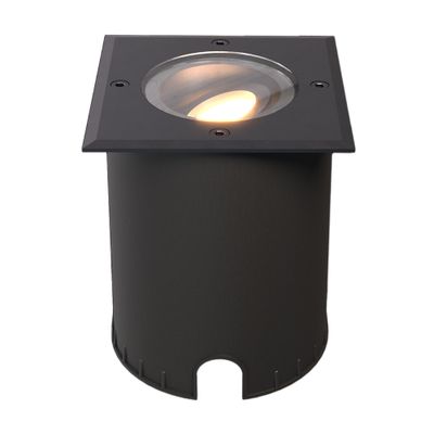 HOFTRONIC™ Cody LED Grondspot Zwart - GU10 4,5 Watt 345 lumen dimbaar - 2700K warm wit - Kantelbaar - Overrijdbaar - Vierkant - IP67 waterdicht