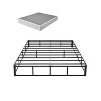 VEVOR Queensize boxspringbedframe met wasbare stoffen hoes, metalen frame voor queensize bedden, matrasbodem van 23 cm, max. draagvermogen van 1587 kg (2010 x 1515 x 230 mm)