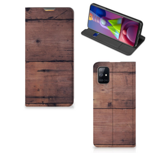 Samsung Galaxy M51 Book Wallet Case Old Wood