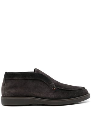 Santoni bottines en daim à design à enfiler - Marron