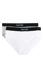 TOM FORD logo-waistband cotton briefs (pack of two) - Gris