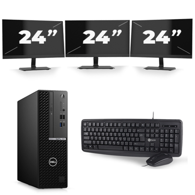 Dell Optiplex 5050 Micro Tower - Intel Core i7-6e Generatie - 16GB RAM - 256GB SSD - Windows 11 + 3x 24 inch Monitor
