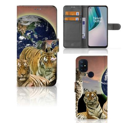 OnePlus Nord N10 | Telefoonhoesje | Met pasjeshouder | Roofdieren