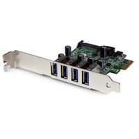 StarTech.com 4-poorts PCI Express PCIe SuperSpeed USB 3.0 controllerkaartadapter met UASP SATA-voeding - thumbnail