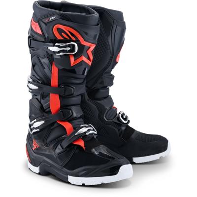 ALPINESTARS 2026 Tech 7 Enduro Drystar, Adventure motorlaarzen, Zwart-Rood Fluo-Wit