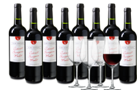 Wijnpakket Pierre Baptiste Cabernet Sauvignon - Merlot 8 flessen + 4 glazen - thumbnail