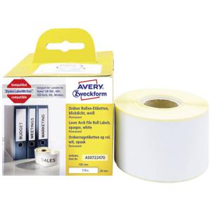 Avery-Zweckform Rol met etiketten Compatibel vervangt DYMO, Seiko 99018, S0722470 190 x 38 mm Papier Wit 110 stuk(s) Permanent hechtend Ordneretiketten