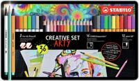 STABILO ARTY creative set met 16 x STABILOaquacolor. 12 x point 88. 8 x Pen 68 brush