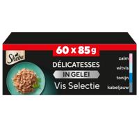 Sheba Delicatesses Vis Selectie in gelei maxipack natvoer kat maaltijdzakjes 60 x 85 g