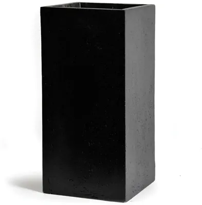 Mega Collections Plantenbak Kubus Clayfibre Hoog L40 x B40 x H80 cm - Zwart