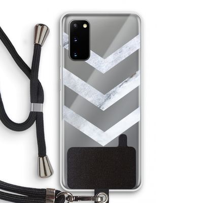 Marmeren pijlen: Samsung Galaxy S20 Transparant Hoesje met koord
