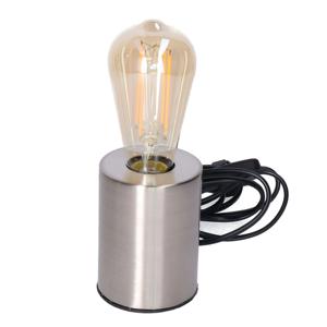 Tafellamp Zilver - metaal- IP20 schakelaar - 7.5 x 7.5 x 10 cm - inclusief LED Retro lamp