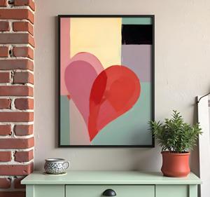 Hart schilderij realistische fotoposter