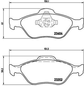 Remmenset, remschijf BREMBO, Remschijftype: Binnen geventileerd, Inbouwplaats: Vooras, u.a. für Ford, Mazda