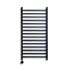 Elektrische Radiator Sanicare Qubic 126.4x60 cm Mat Zwart Met Zwarte Thermostaat 773 Watt Sanicare