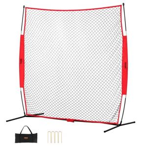 VEVOR Barricade Backstop Net, 112" x 42" x 84" Balsportbarrièrenet, Draagbare oefenapparatuur met draagtas, Beschermend scherm voor honkbal, softbal, lacrosse, voetbal, hockeytraining