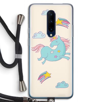 Vliegende eenhoorn: OnePlus 7 Pro Transparant Hoesje met koord