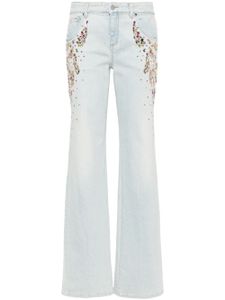 Blumarine jean droit à ornements en cristal - Bleu