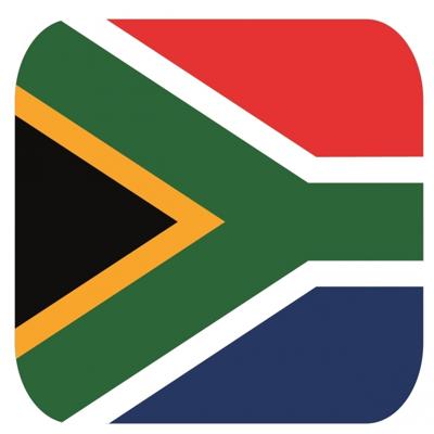 Bierviltjes Zuid Afrikaanse vlag - vierkant - 30x stuks - karton - tafel versiering