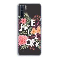 Hello in flowers: Oppo A91 Transparant Hoesje