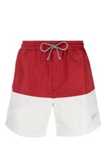 Brunello Cucinelli short de bain à empiècements - Rouge