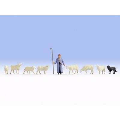 NOCH 15748 H0 Schapen en herder figuren Geverfd, Staand