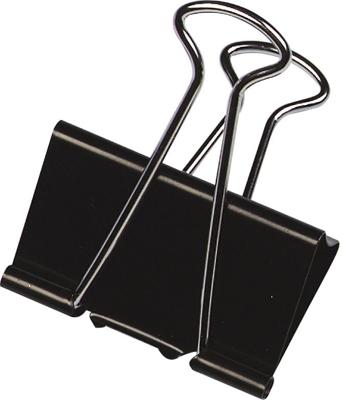 Q-CONNECT foldbackclip, zwart, 19 mm, doosje van 10 stuks