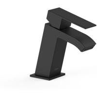 Wastafelkraan Tres Cuadro | Opbouw | Mengkraan | Waterval uitloop | Standaard model | 1-hendel | Vierkant | Zwart mat