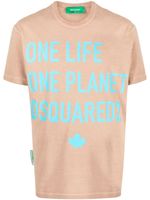 DSQUARED2 t-shirt à slogan imprimé - Marron - thumbnail