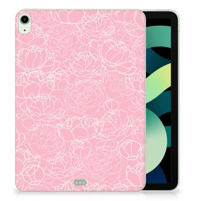 iPad Air (2020/2022) 10.9 inch Siliconen Hoesje White Flowers iPad Air (2020/2022) 10.9 inch Siliconen Hoesje White Flowers