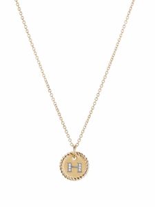 David Yurman collier en or 18ct à pendentif H pavé de diamants