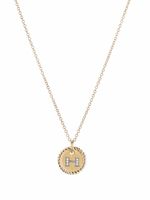 David Yurman collier en or 18ct à pendentif Initial H orné de diamnts - thumbnail