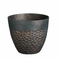 Plantenpot/bloempot Bravo - kunststof - voor buiten - Diep groen - D30 x H26 cm