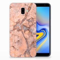 Samsung Galaxy J6 Plus (2018) TPU Siliconen Hoesje Marmer Oranje